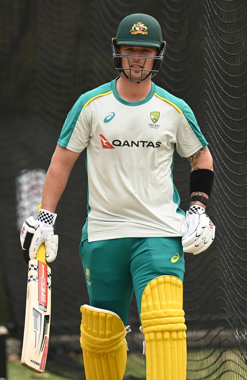 Ben McDermott bats during Australia's training in Melbourne. Getty