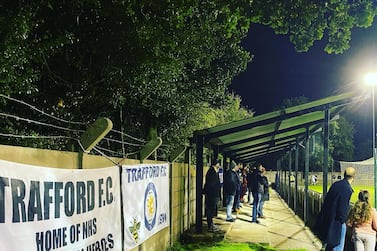 Fans at a match of Trafford FC, a Manchester based semi-professional football team. Courtesy Andy Mitten