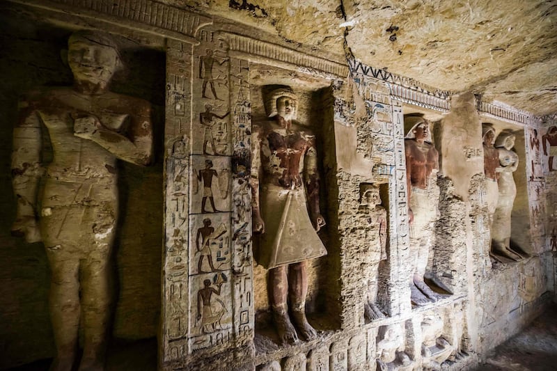 The newly-discovered tomb belonging to the high priest "Wahtye" at the Saqqara necropolis, 30 kilometres south of the Egyptian capital Cairo. AFP