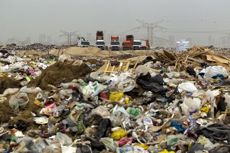 Dubai Municipality hopes to reduce the amount of waste sent to its landfill site in Al Quasis. Christopher Pike / The National 