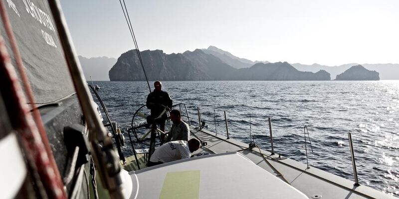 Leg 2 leaders Team Brunel approaching the final stages as they head to Abu Dhabi. Stefan Coppers / VOR