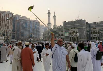 Modern-age Hajj: a Muslim pilgrim takes a selfie at the Grand Mosque in Mecca on September 6, 2016. Ahmed Jadallah / Reuters