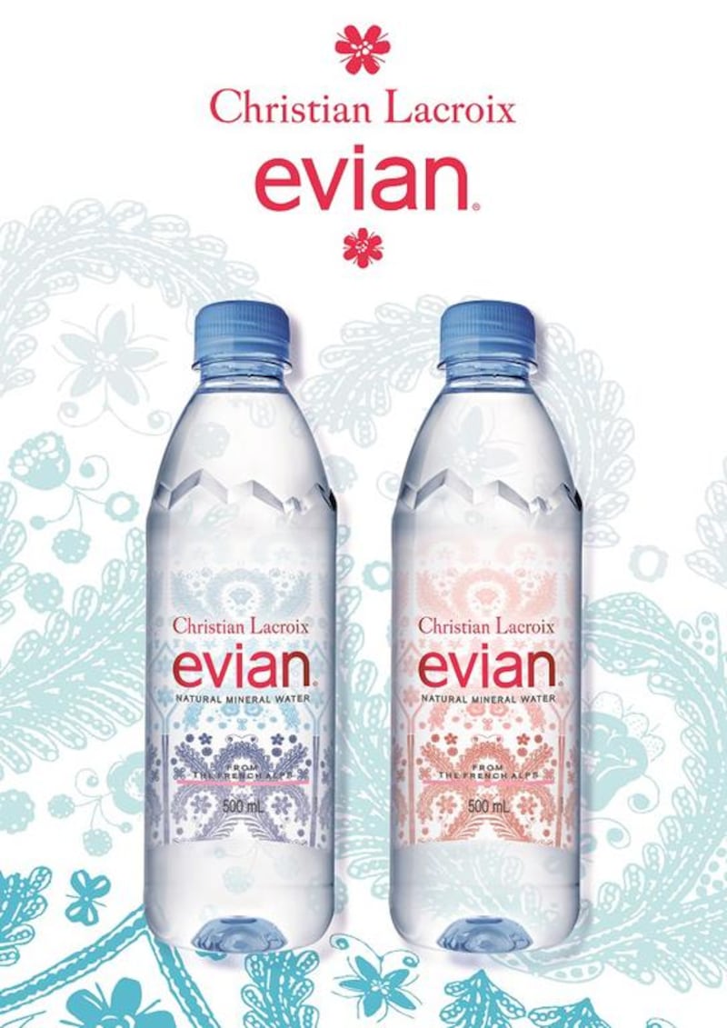 Evian partners with Christian Lacroix 10 years after the two brands first collaborated. Courtesy of Evian 