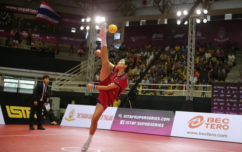 Thailand’s Nipaporn Salupphon serves during the final. Asia Sports Ventures / Action Images via Reuters