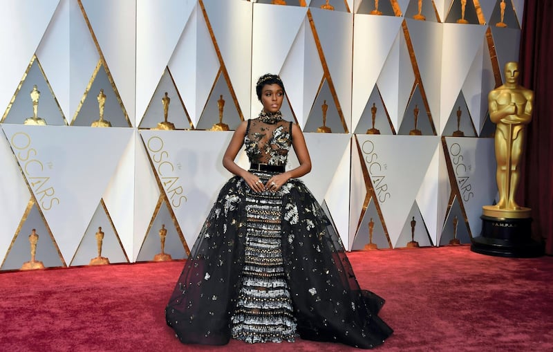 Musician Janelle Monae arrives on the red carpet for the 89th Oscars on February 26, 2017 in Hollywood, California. (Photo by VALERIE MACON / AFP)