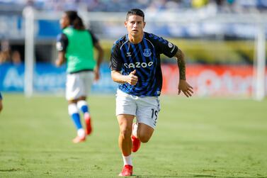 FILE PHOTO: Jul 25, 2021; Orlando, Florida, USA; Everton midfielder James Rodriguez (19) takes the field prior the game against Millonarios during a 2021 Florida Cup semifinal soccer match at Camping World Stadium.  Mandatory Credit: Sam Navarro-USA TODAY Sports / File Photo