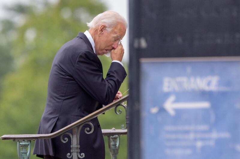 Former Vice President Joe Biden arrives at the Washington National Cathedral for the funeral service for the late Senator John McCain. Getty Images / AFP