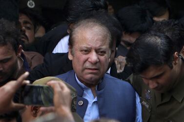 Former Pakistan prime minister Nawaz Sharif, who was convicted of corruption, has left the country and is traveling to London for medical treatment. AP 