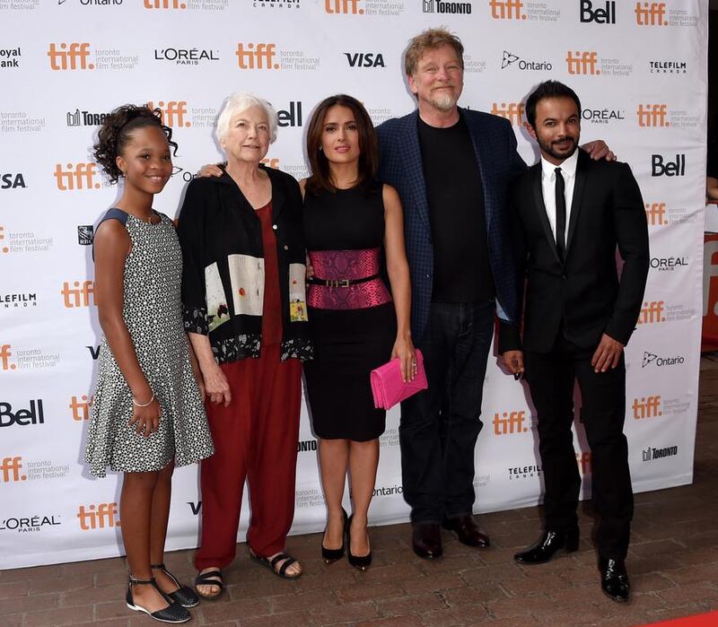 From left, the actress Quvenzhané Wallis, the director Joan C Gratz, the actress/producer Salma Hayek, the director/writer Roger Allers and Mohammed Saeed attend the Kahlil Gibran's The Prophet premiere at the 2014 Toronto International Film Festival. Jason Merritt / Getty Images