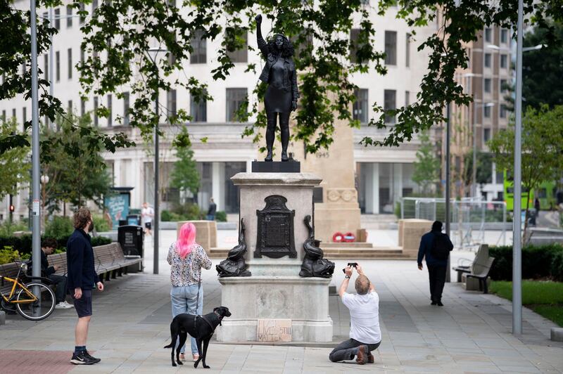 The new sculpture was erected without the permission of the local authorities, and the artist is not sure how long it will last. Getty Images