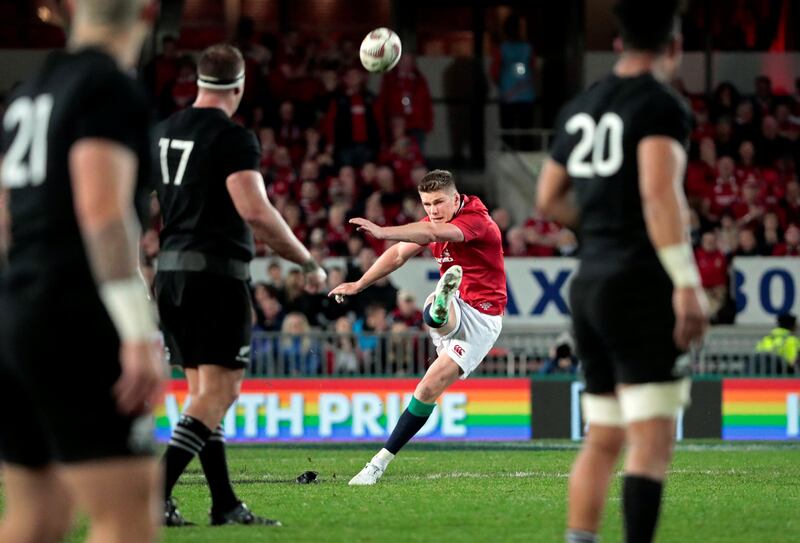 Owen Farrell kicks the points that sqaure the third and final Test between the All Blacks and the British & Irish Lions. Jason Reed ./ Reuters