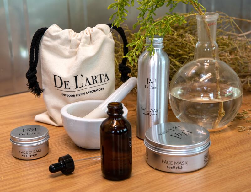 De L’Arta skincare is made from the local wild plant Tq