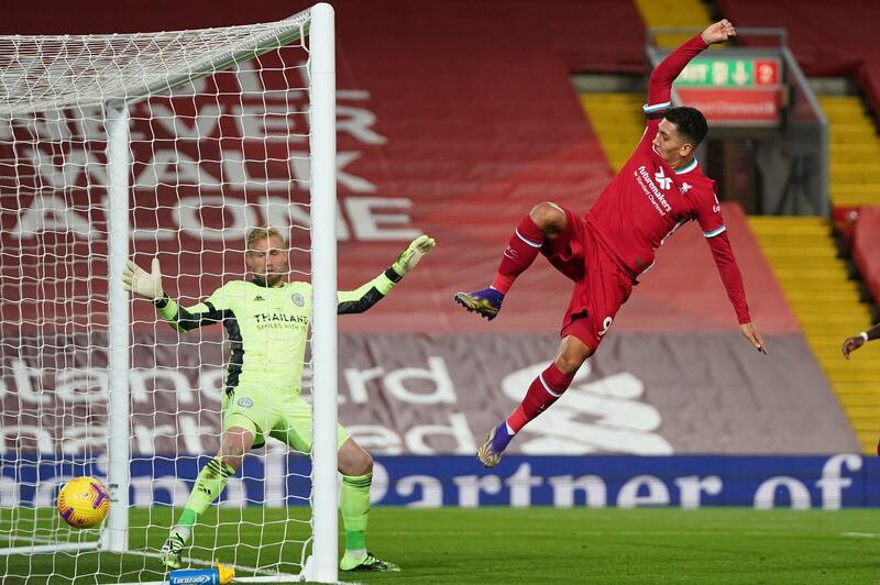 Liverpool's Roberto Firmino missed this chance. AFP