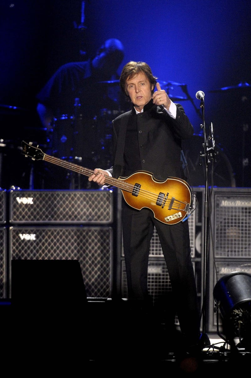BOLOGNA, ITALY - NOVEMBER 26:  Paul McCartney performs in the opening concert of his world tour at Unipol Arena on November 26, 2011 in Bologna, Italy.  (Photo by Roberto Serra/Iguana Press/Getty Images)