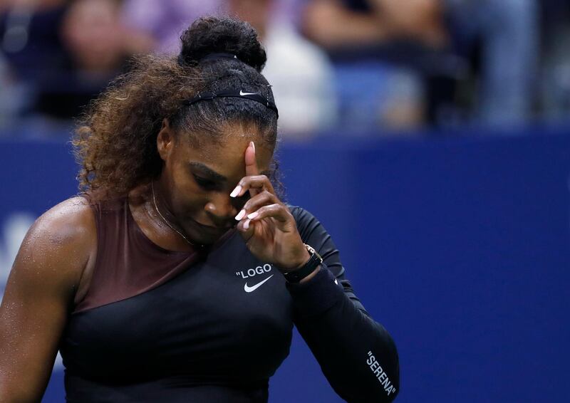 Williams reacts during the match. AP Photo