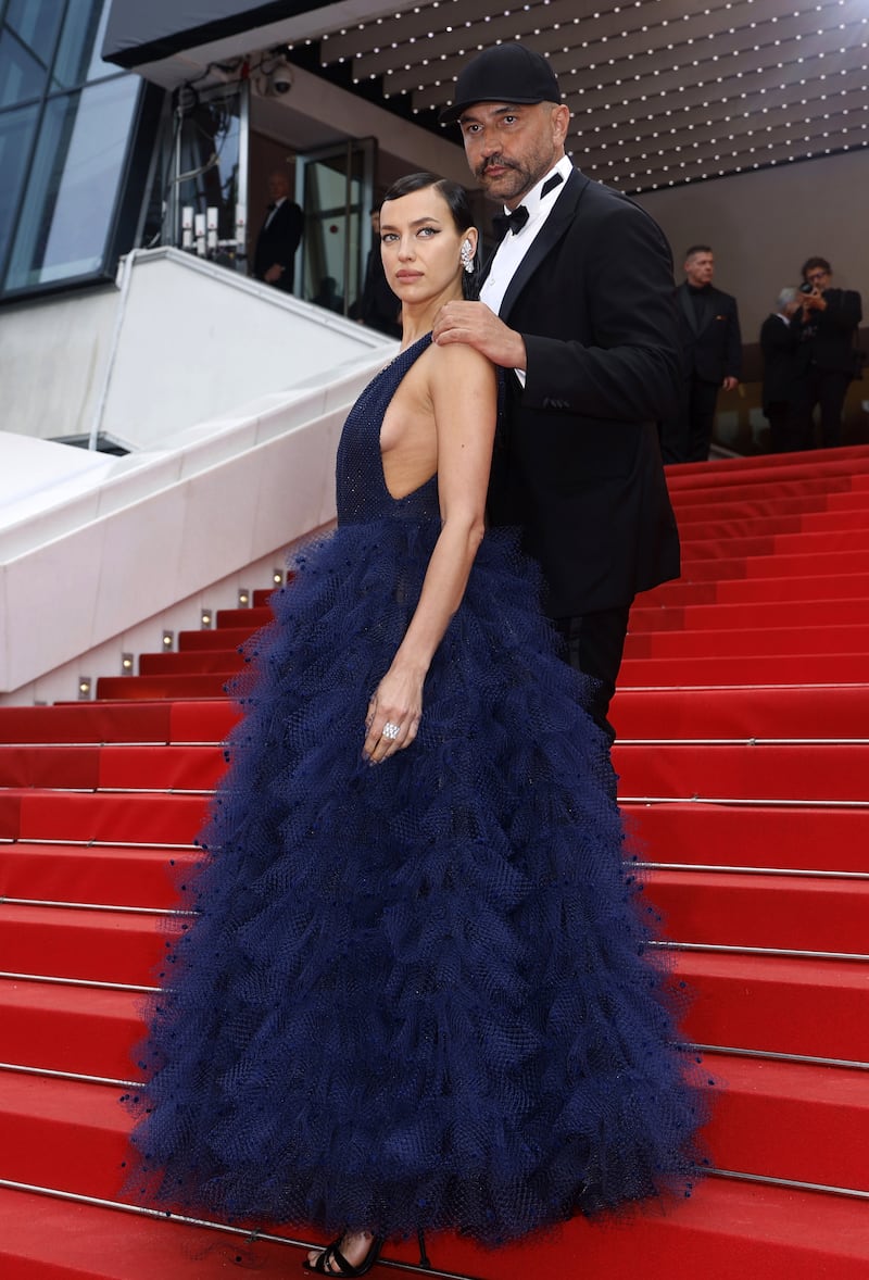 Irina Shayk and Riccardo Tisci arrive for the screening in Cannes, France. EPA