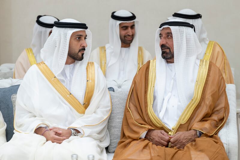 Sheikh Ahmed bin Saeed Al Maktoum, President of the Department of Civil Aviation, chief executive and chairman of The Emirates Group and chairman of Dubai World, attends the reception. Photo: Abdulla Al Bedwawi / UAE Presidential Court