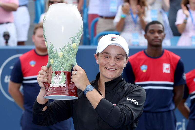 Ashleigh Barty after defeating Jil Teichmann in the final of the Cincinnati Open. AFP