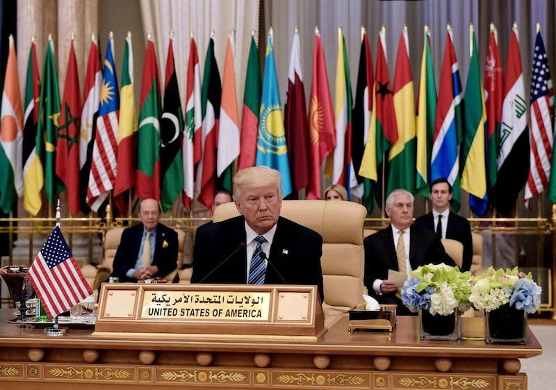 US president Donald Trump at the Arab Islamic American Summit in Riyadh. Mandel Ngan / AFP Photo