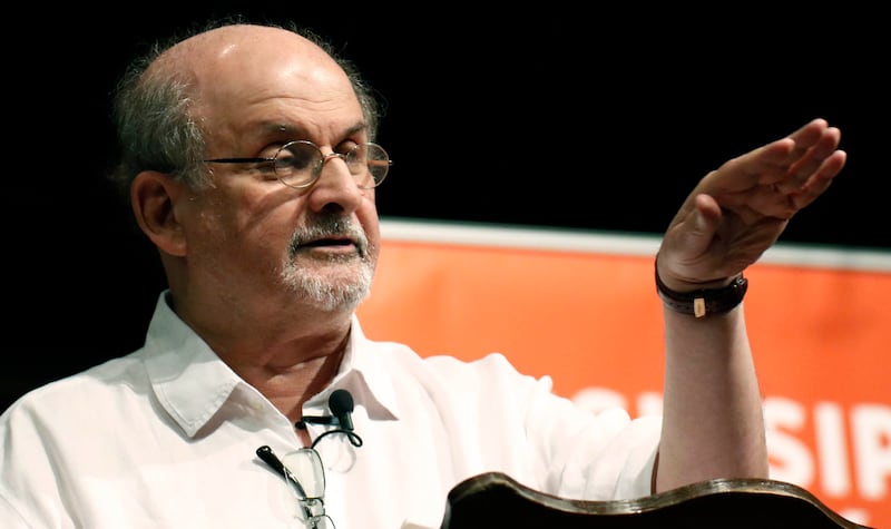 Rushdie, whose writing led to death threats from Iran in the 1980s, was attacked on Friday while giving a lecture in western New York. AP