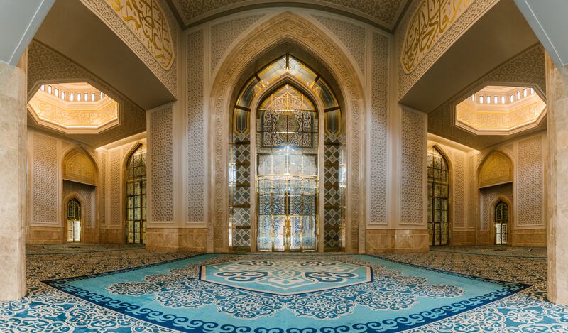 The world's largest carpet was made by Hands for Nur Sultan Grand Mosque in Kazakhstan and measures 12,000 square metres. It's on display at Dubai Design Week 2022. Photo: Hands