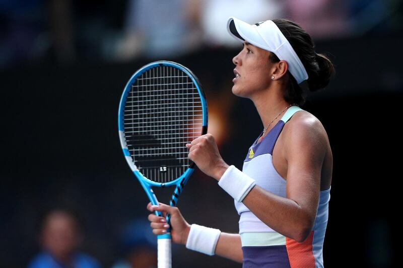 Tennis - Australian Open - Semi Final - Melbourne Park, Melbourne, Australia - January 30, 2020 Spain's Garbine Muguruza celebrates winning her match against Romania's Simona Halep REUTERS/Hannah Mckay