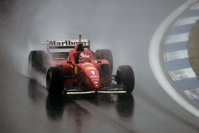 Michael Schumacher, Ferrari F310, Grand Prix of Spain, Circuit de Barcelona-Catalunya, 02 June 1996. (Photo by Paul-Henri Cahier/Getty Images)