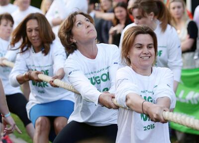 G3YG0G Previously unreleased photo dated 06/06/16 of Labour MP Jo Cox (right), who has been shot in Birstall near Leeds, an eyewitness said.