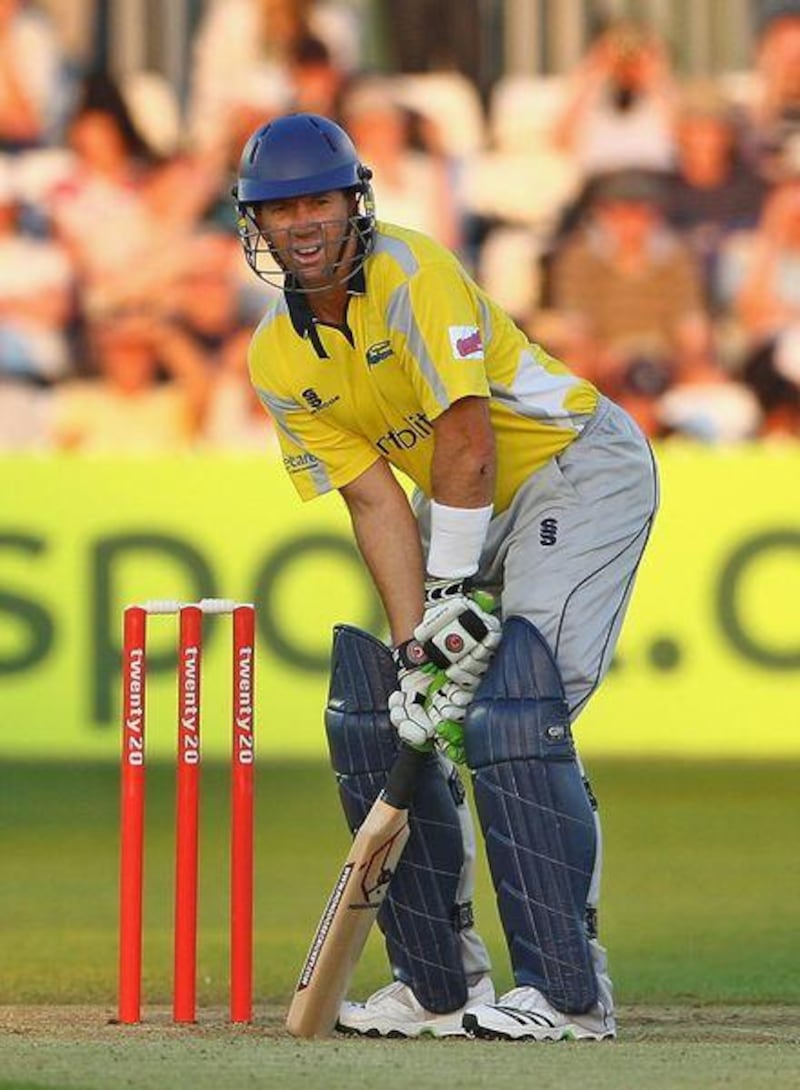 Australian Stuart Law uses a "Mongoose" bat playing for Derbyshire in a Twenty20 game.
