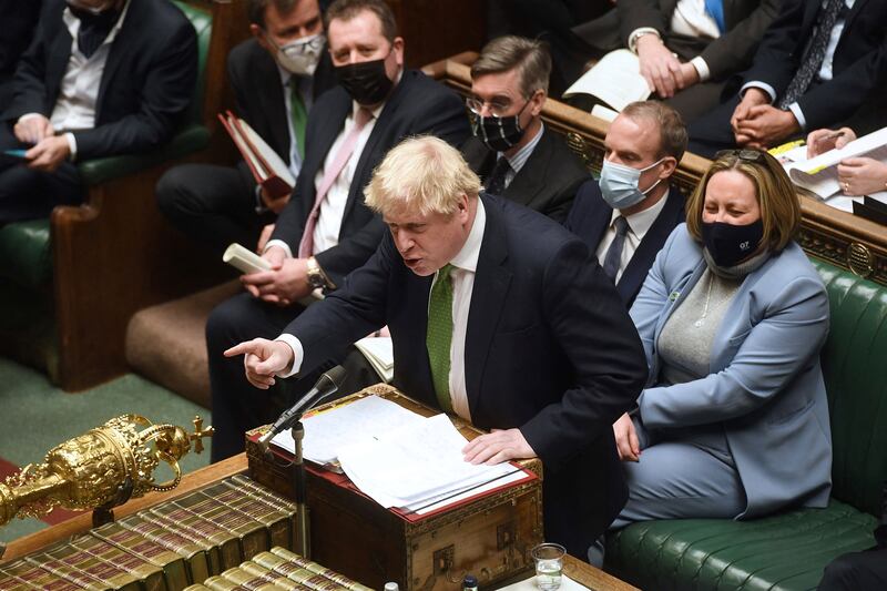 On Wednesday Boris Johnson took part in a dramatic Prime Minister's Questions in the House of Commons. A slew of lockdown-breaching 'partygate' revelations have engulfed Mr Johnson. AFP