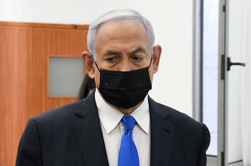 Israeli Prime Minister Benjamin Netanyahu arrives for a hearing in his corruption trial at Jerusalem's District Court. Reuters