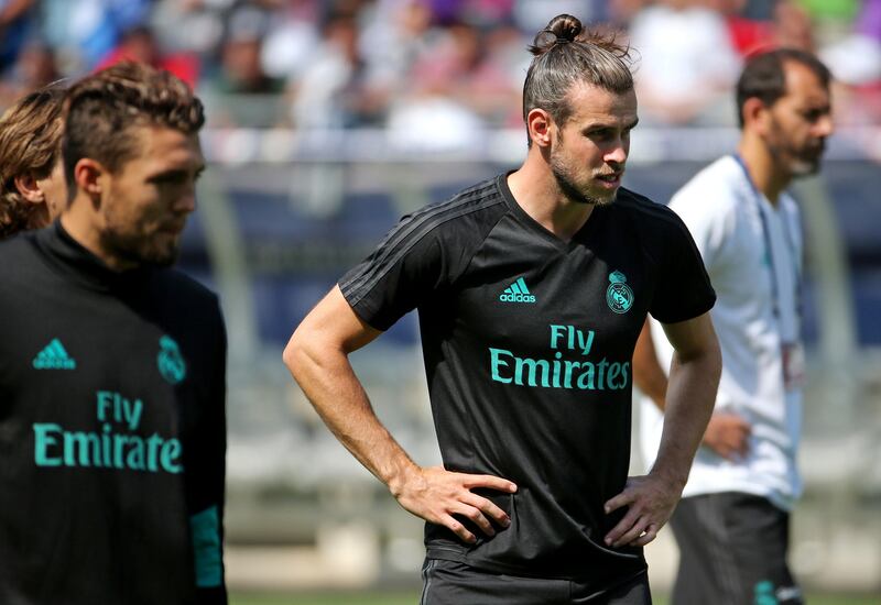 Aug 1, 2017; Chicago, IL, USA; Real Madrid forward Gareth Bale during training in preparation for the MLS All Star Game at Soldier Field. Mandatory Credit: Peter Casey-USA TODAY Sports