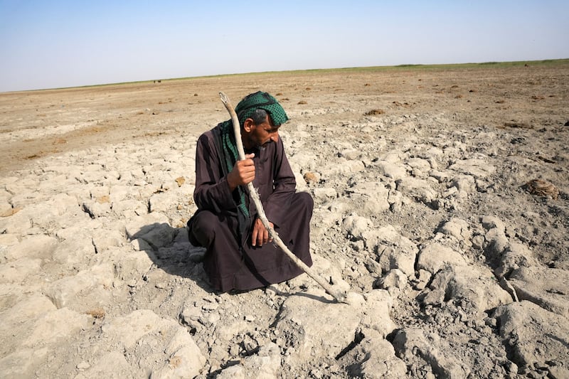 An Iraqi Marsh Arab looks at what was the Chebayesh marsh in Dhi Qar province. Reuters