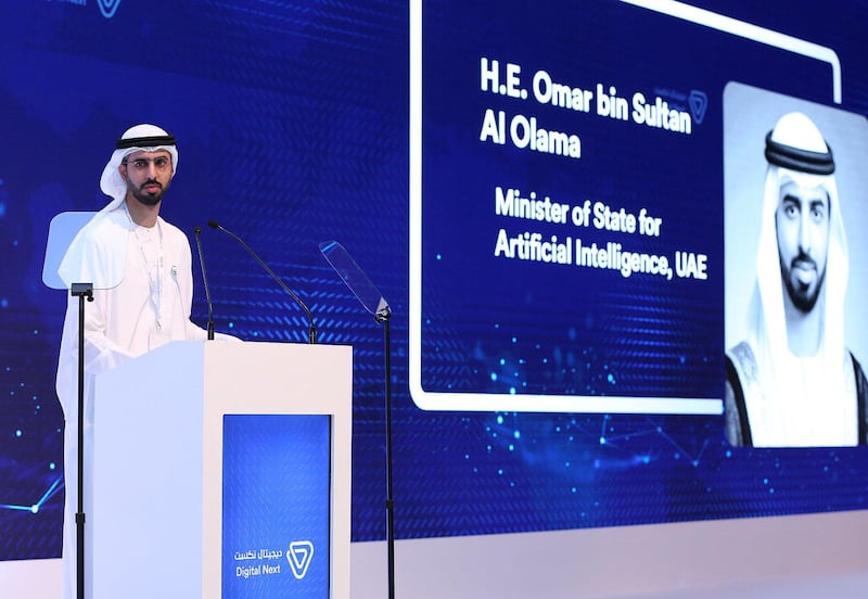 Omar bin Sultan Al Olama, Minister of State for Artificial Intelligence. 
