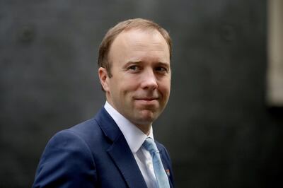 FILE  - In this Wednesday, Sept. 16, 2020 file photo, British Health Secretary Matt Hancock walks from 10 Downing Street in London. Britainâ€™s health minister has apologized for breaching social distancing rules after a newspaper ran pictures of him embracing a woman with whom he allegedly had an affair. Health Secretary Matt Hancock said in a statement that â€œI accept that I breached the social distancing guidance in these circumstances." He said â€œI have let people down and am very sorry.â€ The tabloid Sun newspaper reported Friday, June 25, 2021 that Hancock had an extramarital affair with a senior aide, Gina Coladangelo. (AP Photo/Matt Dunham, File)