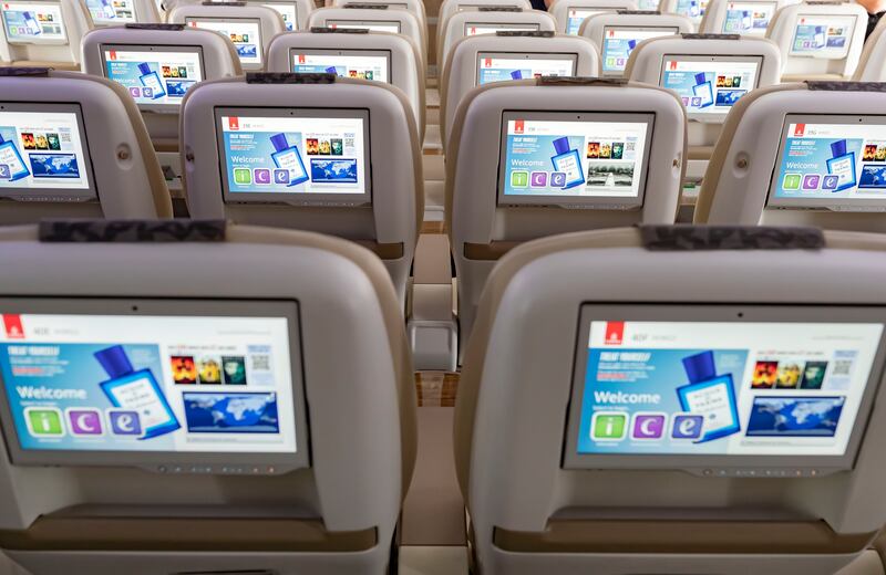 Each seat has a 13.3-inch screen, one of the largest in its class.