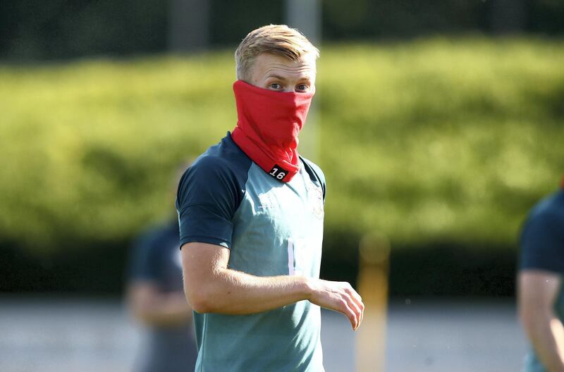SOUTHAMPTON, ENGLAND - MAY 19: James Ward-Prowse as Southampton FC players return to training following Covid-19 restrictions being relaxed, at the Staplewood Campus on May 19, 2020 in Southampton, England. (Photo by Matt Watson/Southampton FC via Getty Images)