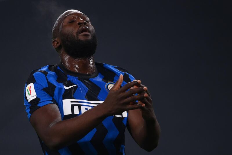 Inter Milan forward Romelu Lukaku after a missed chance. AFP