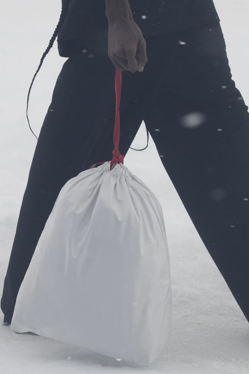 Balenciaga's Trash Pouch in white is part of the brand's autumn/winter 2022 collection. Photo: Balenciaga