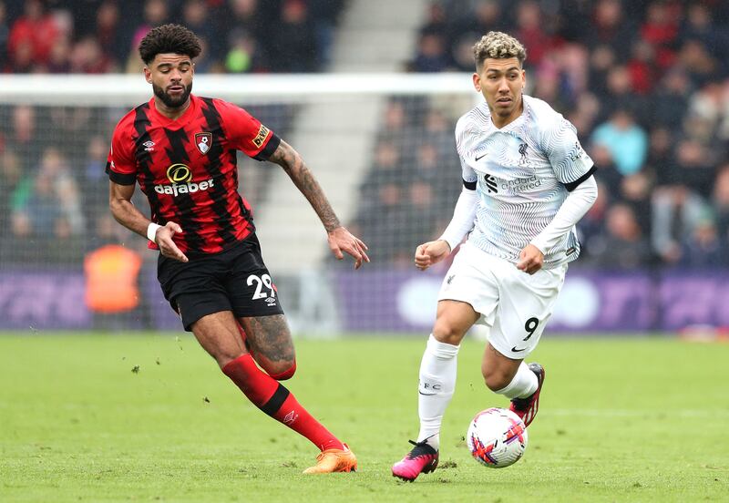Roberto Firmino (Nunez, 66) - 6 Dropped deep to help facilitate play after coming on but was frustrated by the Cherries‘ disciplined backline. Getty

