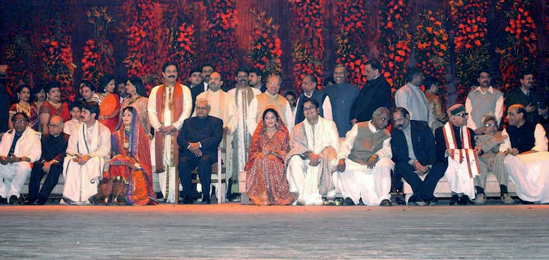 Sahara India group chief Subrata Roy went all out for the wedding of his only children, sons Sushanto and Seemanto, who tied the knot in a double ceremony in 2004. The celebrations, held at the Sahara Stadium, cost 5.54 billion rupees. AFP