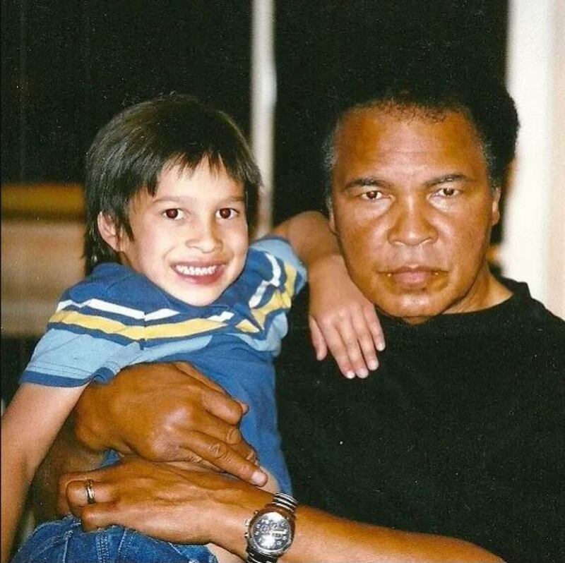 Boxing great Muhammad Ali with his grandson Biaggio. Photo: supplied