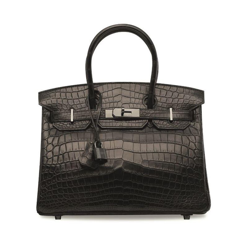 The Hermès Birkin So Black bag sold for four times its estimate. Christie's 