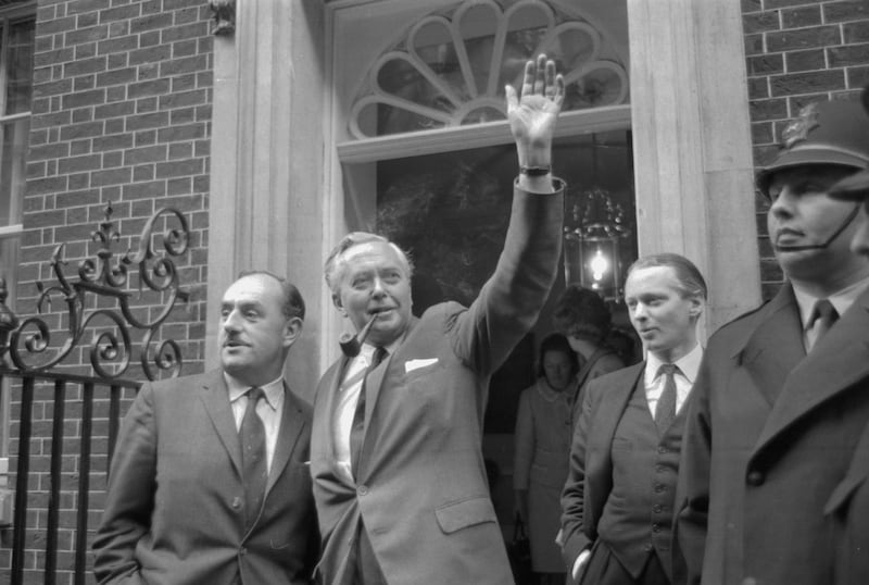Mr Wilson waving outside No 10 in 1964