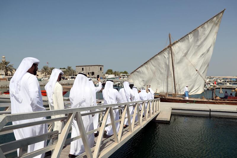 Ras Al Khaimah, United Arab Emirates - October 13, 2018: People go on a tour of the Al Suwaidi Pearl Farm. The launch of the ecotourism microsite and app coincides with the National Ecotourism Project, a multiphased initiative that will position the UAE as a global ecotourism hub. Saturday, October 13th, 2018 in Al Rams, Ras Al Khaimah. Chris Whiteoak / The National