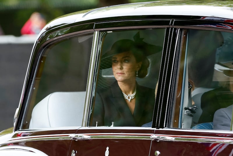 Kate also wore the earrings for the funeral of Queen Elizabeth. Reuters 