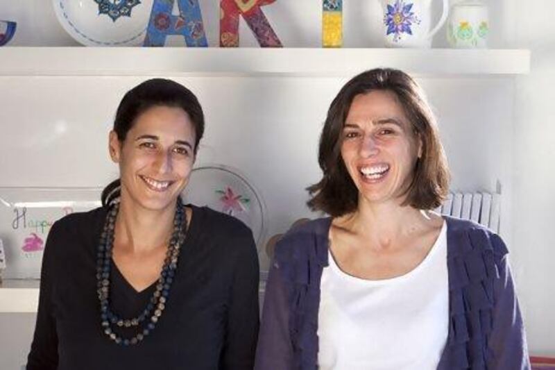 Art Beat founders and sisters Amanda, left, and Samia Shehadeh envision a space where children and adults can try their hand at painting, decoupage and bring their creativity to life. Silvia Razgova / The National