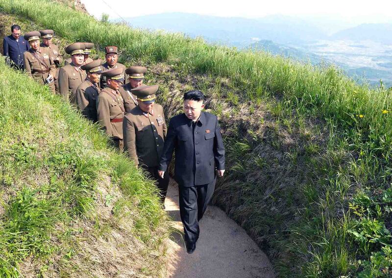 Kim Jong-un visits watch posts of KPA Unit 507 in the Kangwon province of North Korea, June 2013. KCNA / AFP