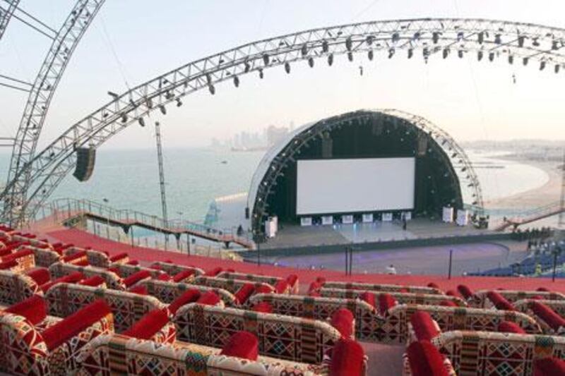 The Katara open-air theatre at the Katara Cultural Village for the Doha Tribeca Film Festival.