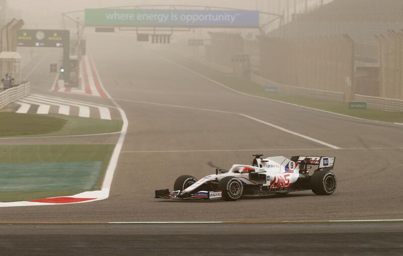 Haas' Nikita Mazepin in action during testing. Reuters